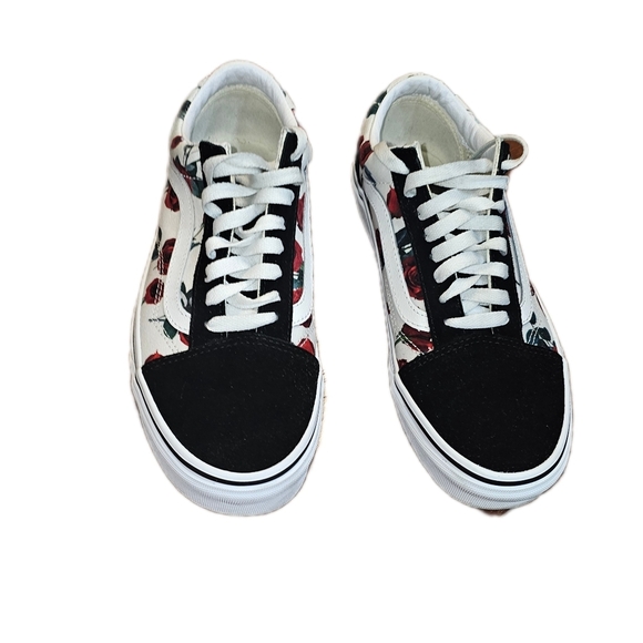 Van's Customs Checkerboard Roses Old Skool shoes, size 7.5 M, 9 W - Picture 4 of 7